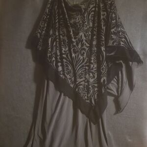 Xscape Black Velvet Burnout Midi Dress